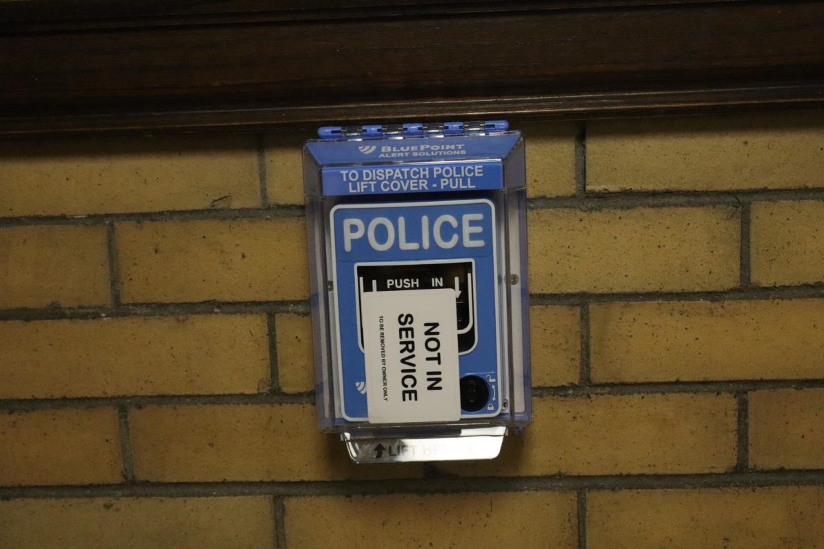 Crews installed emergency police call boxes around the school, similar to fire alarms